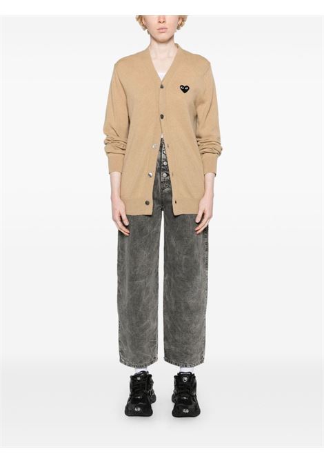 Cardigan con effetto mélange in marrone Comme des garcons play - uomo COMME DES GARCONS PLAY | AXN0240513